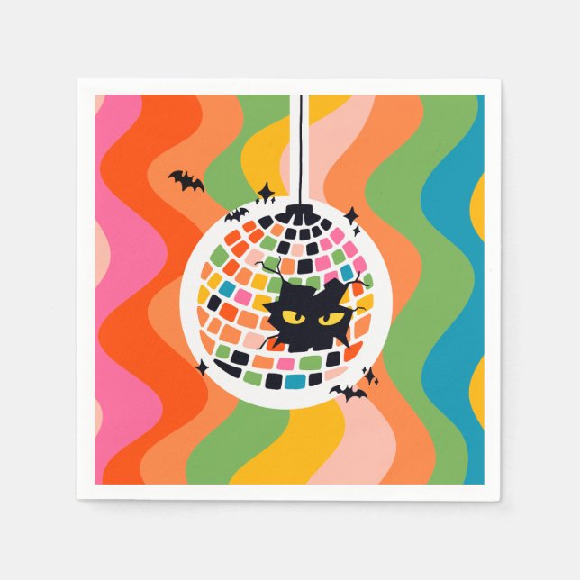 Servilleta De Papel Halloween Disco Ball Paper Napkin (Anverso)