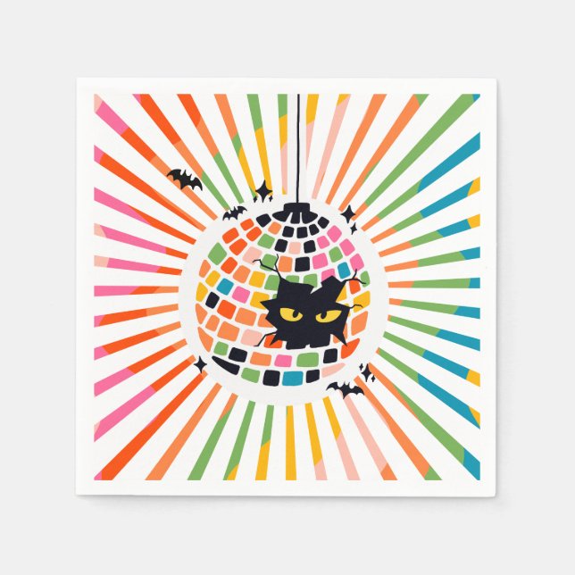 Servilleta De Papel Halloween Disco Ball Paper Napkin (Anverso)