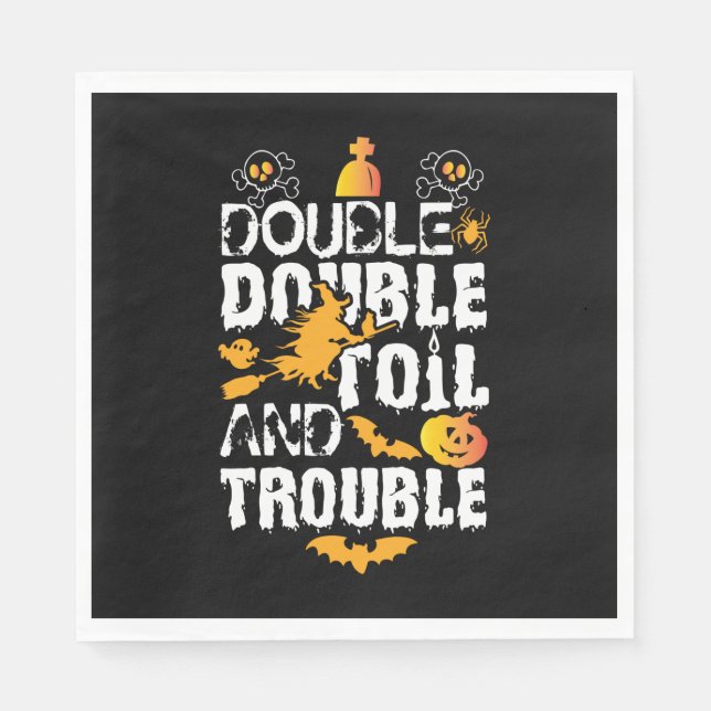 Servilleta De Papel Halloween Doble Aceite Y Problemas Cumpleaños (Anverso)