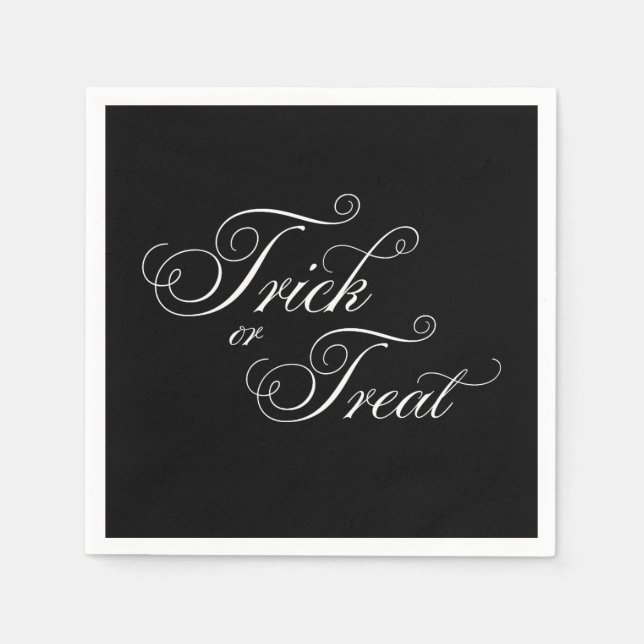 Servilleta De Papel Halloween Elegante TRICK O TREAT Napkins Fiesta (Anverso)