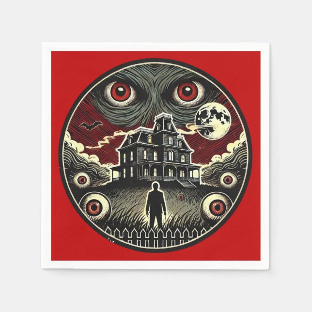 Servilleta De Papel Halloween en la casa de la Pesadilla (Anverso)