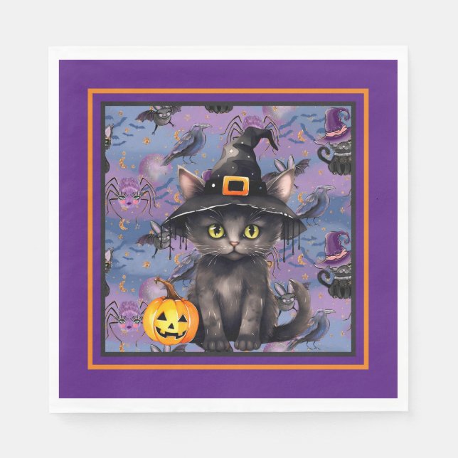 Servilleta De Papel Halloween En Púrpura (Anverso)