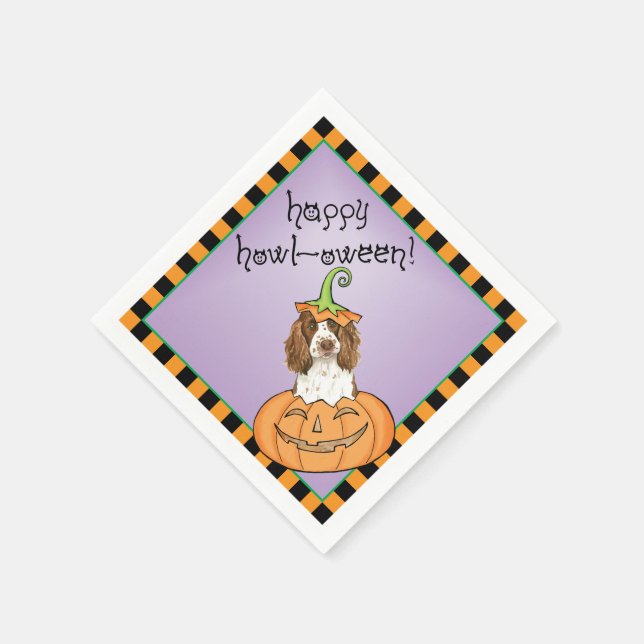 Servilleta De Papel Halloween English Springer Spaniel (Borde)