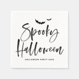 Servilleta De Papel Halloween espeluznante con letras de pincel negro