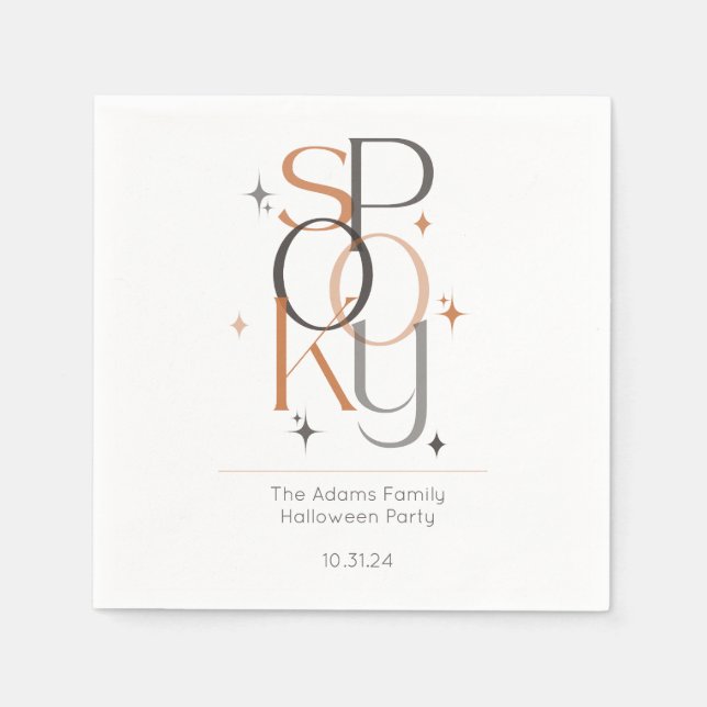 Servilleta De Papel Halloween estético modernista y retro fantasmal (Anverso)