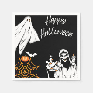 Servilleta De Papel Halloween Feliz y divertida