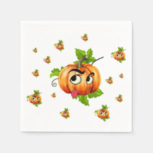 Servilleta De Papel Halloween Funny Pumpkin Face
