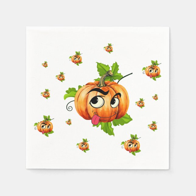Servilleta De Papel Halloween Funny Pumpkin Face (Anverso)