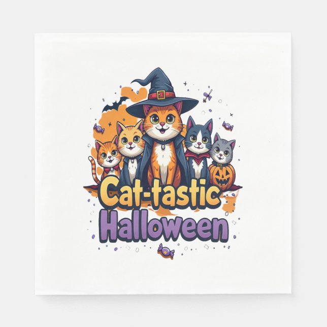 Servilleta De Papel Halloween gata-tastico (Anverso)