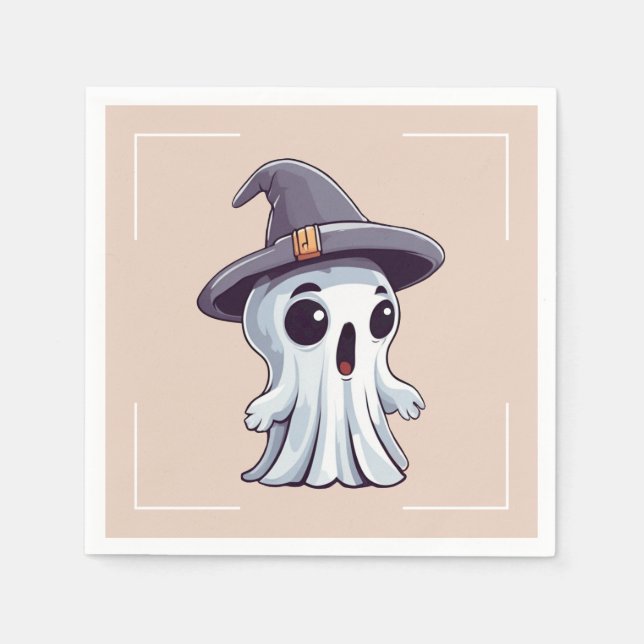 Servilleta De Papel Halloween: Geist mit Hut -  (Anverso)