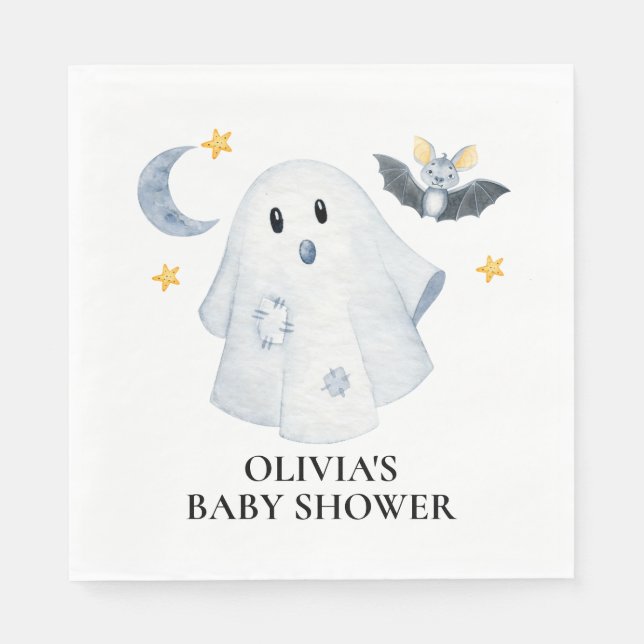 Servilleta De Papel Halloween Ghost Little Boo Baby Shower (Anverso)