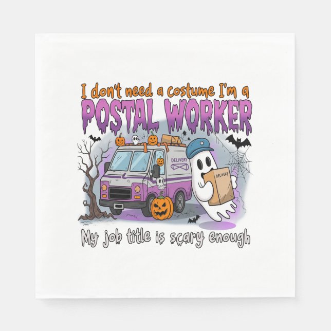 Servilleta De Papel Halloween Ghost, trabajador postal (Anverso)