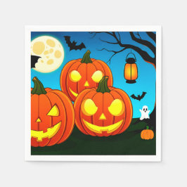 Servilleta De Papel Halloween Ghosts, Pumpkins, Bats