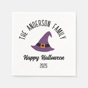 Servilleta De Papel Halloween Gorra de Brujas Púrpura Nombre Personali