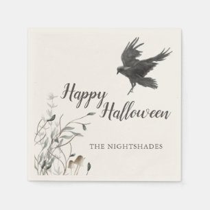 Servilleta De Papel Halloween gótico espeluznante   Raven negro