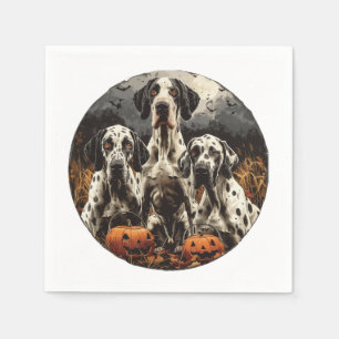 Servilleta De Papel Halloween Great Dane Dogs Jack O Lantern