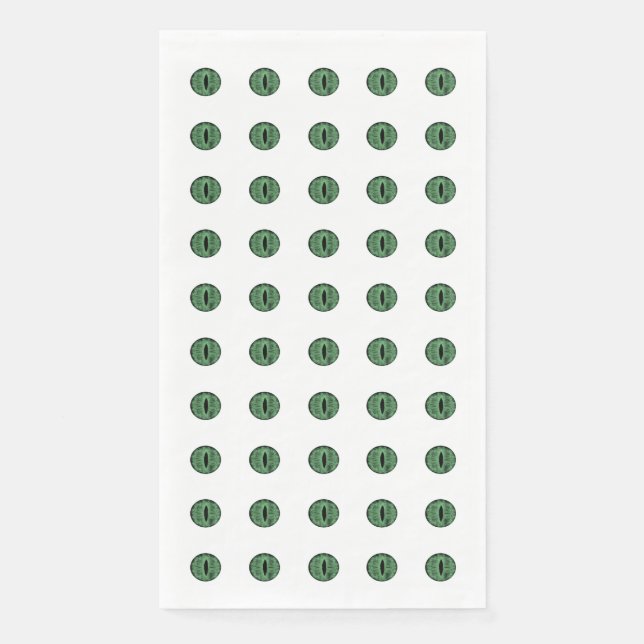Servilleta De Papel Halloween Green Polka Dot Eyes (Anverso)