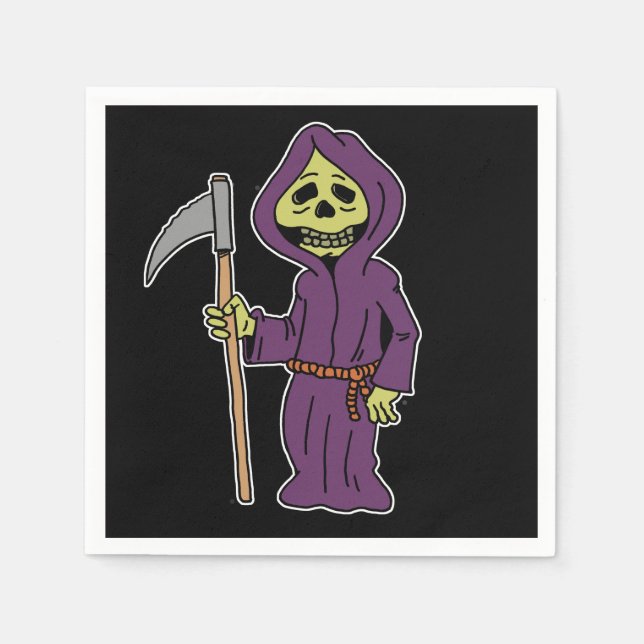 Servilleta De Papel Halloween Grim Reaper Personalizado Napkins (Anverso)