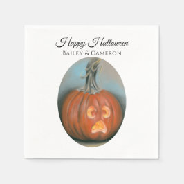 Servilleta De Papel Halloween gritando Jack O Lantern Pumpkin Pastel