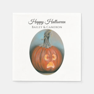 Servilleta De Papel Halloween gritando Jack O Lantern Pumpkin Pastel