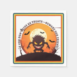 Servilleta De Papel Halloween Hairy Little Monster Trick or Trete