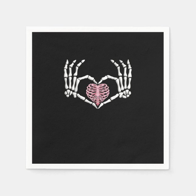 Servilleta De Papel Halloween Halloween Halloween Halloween Hand Heart (Anverso)