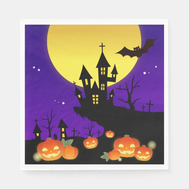 Servilleta De Papel Halloween Haunted House (Anverso)
