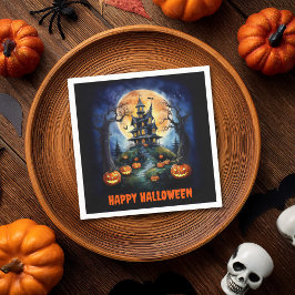 Servilleta De Papel Halloween Haunted House con Pumpkins Fiesta