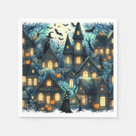 Servilleta De Papel Halloween Haunted Scene