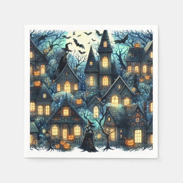 Servilleta De Papel Halloween Haunted Scene (Anverso)