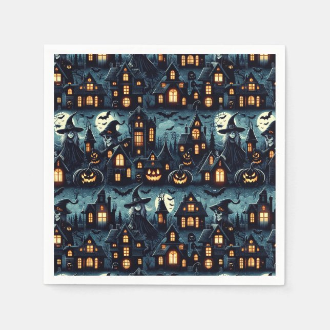 Servilleta De Papel Halloween Haunted Scene (Anverso)