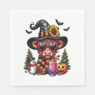 Servilleta De Papel Halloween Highland Cow