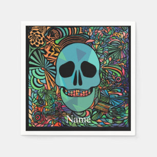 Servilleta De Papel Halloween Hippie Skull Thunder_Cove