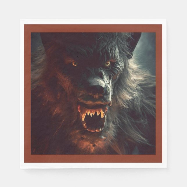 Servilleta De Papel Halloween - Hombre Lobo 3 (Anverso)