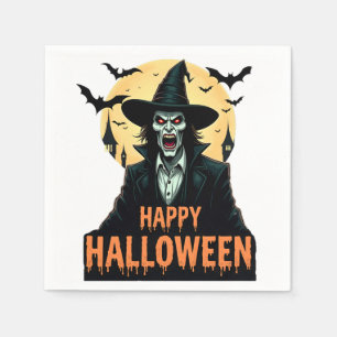 Servilleta De Papel Halloween Horror Bruja con ojos rojos