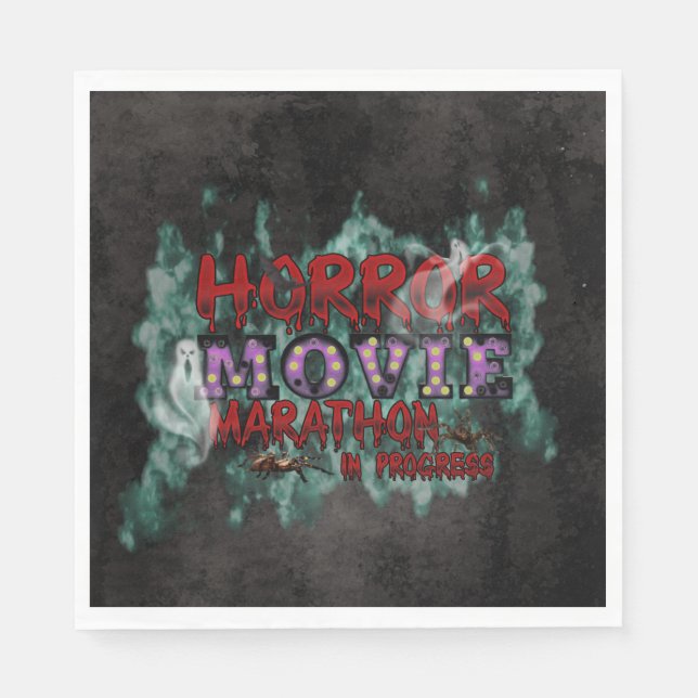 Servilleta De Papel Halloween Horror Movie Marathon In Progress (Anverso)