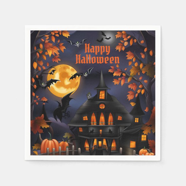 Servilleta De Papel Halloween House (Anverso)
