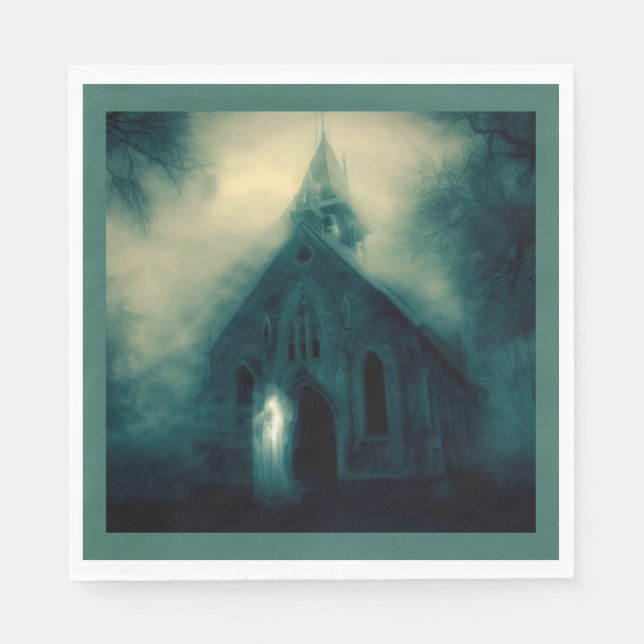 Servilleta De Papel Halloween - Iglesia embrujada 4 (Anverso)