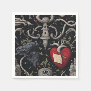 Servilleta De Papel Halloween inspirado en Edgar Allan Poe