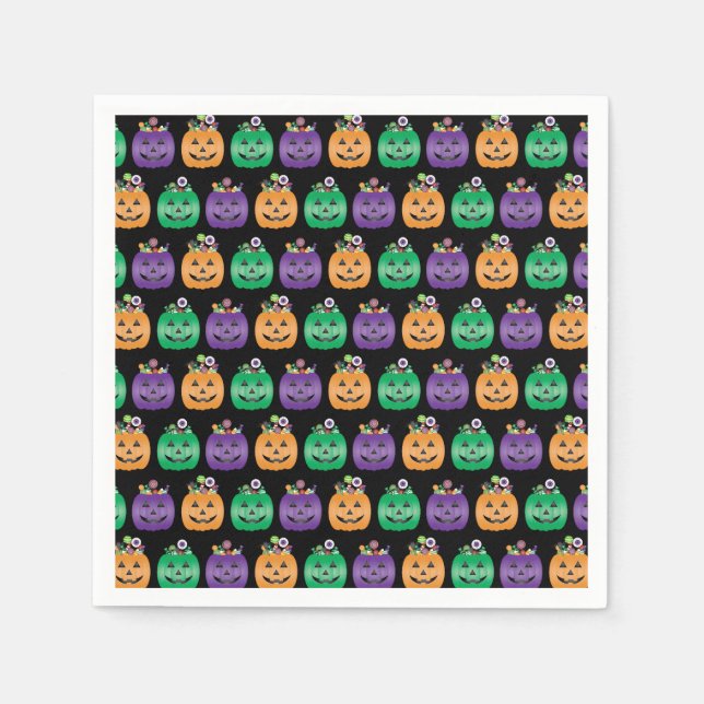 Servilleta De Papel Halloween Jack O Lantern Candy (Anverso)