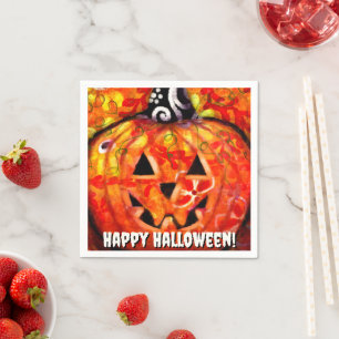 Servilleta De Papel Halloween Jack O Lantern Naranja personalizado