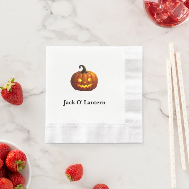 Servilleta De Papel Halloween Jack O' Lantern Paper Napkin (In situ)