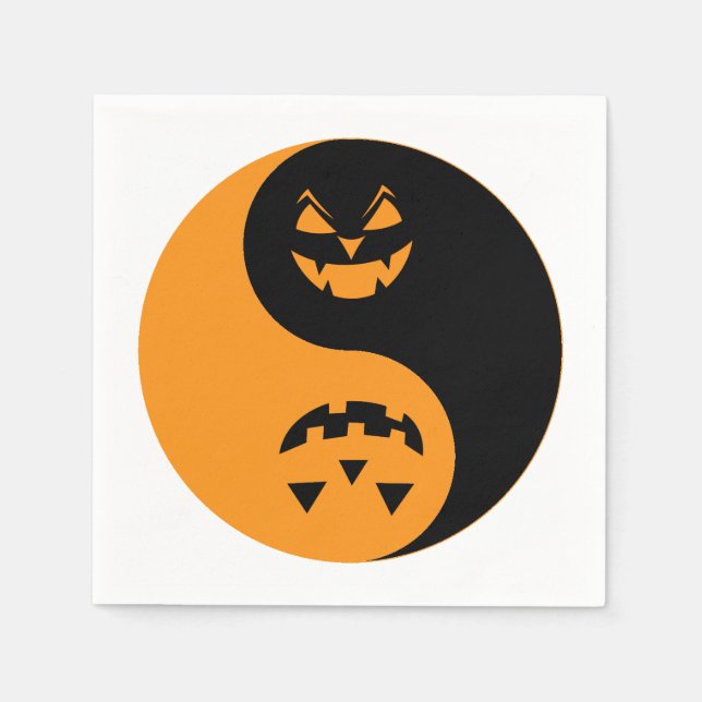 Servilleta De Papel Halloween Jack o-lantern Yin Yang (Anverso)