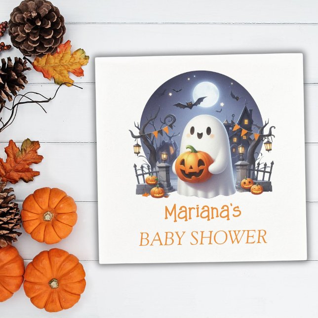 Servilleta De Papel Halloween Little Boo Ghost Boy Baby Shower (Subido por el creador)