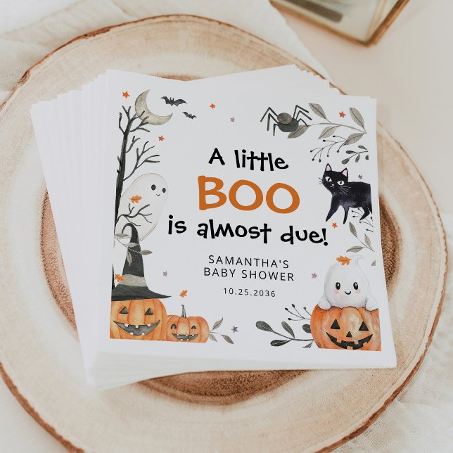 Servilleta De Papel Halloween Little Boo Ghost Pumpkin Baby Shower (Subido por el creador)