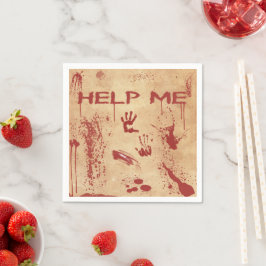Servilleta De Papel Halloween Mano Impresa Salpicada de Sangre