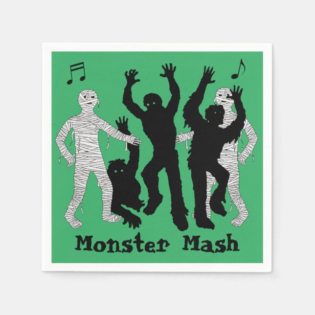 Servilleta De Papel Halloween Monster Mash Dance Fiesta (Anverso)
