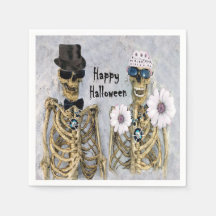 Halloween Mr. & Ms Skully esqueletones servilletas