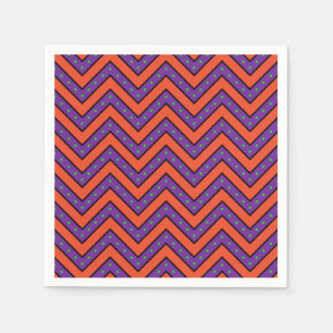 Servilleta De Papel Halloween Napkin/Naranja y Purple Chevron