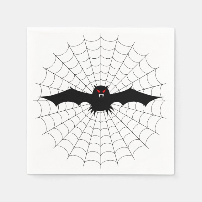 Servilleta De Papel Halloween Napkin/Spider Web y Bat (Anverso)